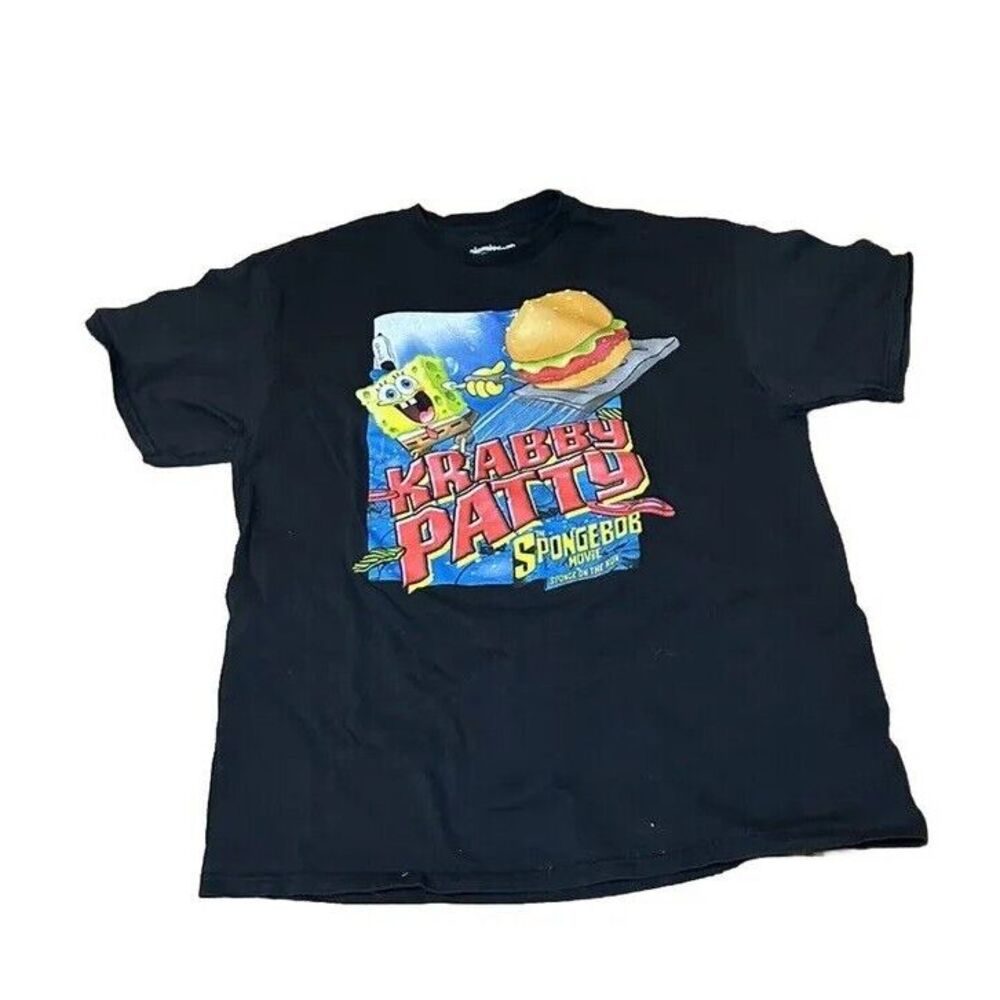 Krabby Patty Nickelodeon Sponge Bob Square Pants T-Shirt SizeXL Black
